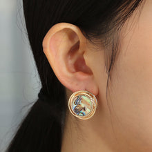 Load image into Gallery viewer, Round Abalone Earrings
