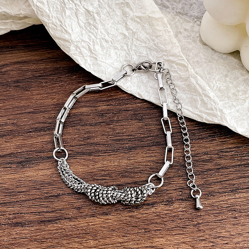 Multi-Ring Tassel Chain Bracelet
