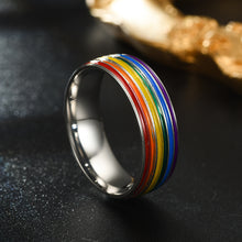 Load image into Gallery viewer, Rainbow Flag Gay Ring

