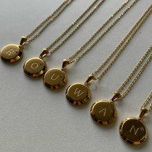 Load image into Gallery viewer, Plaque Letter Inlaid Zircon Necklace
