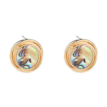Load image into Gallery viewer, Round Abalone Earrings
