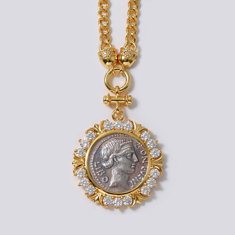 Roman Ancient Silver Coin Necklace