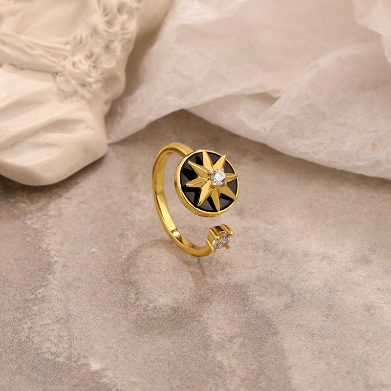 Open Eight Pointed Star Ring