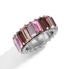 Load image into Gallery viewer, Multi Color Crystal Eternity Square Finger Ring
