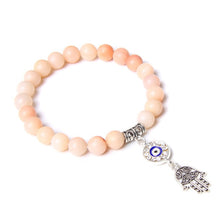 Load image into Gallery viewer, Natural Stone Lotus Ohm Buddha Beads Bracelet
