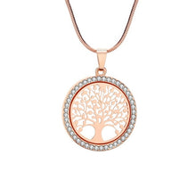 Load image into Gallery viewer, Tree of Life Crystal Round Small Pendant Necklace
