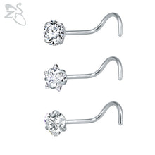 Load image into Gallery viewer, Round Heart Star L Shape Nostril Piercing Jewelry
