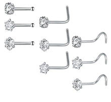 Load image into Gallery viewer, Round Heart Star L Shape Nostril Piercing Jewelry
