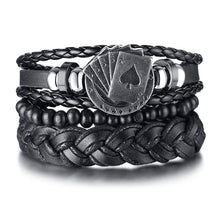 Load image into Gallery viewer, Set Braided Wrap Leather Bracelets

